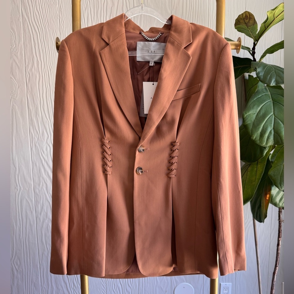 A.L.C. Maverick Jacket Tawny Brown Lace Up Princess Silhouette Size: 6 - Picture 4 of 14